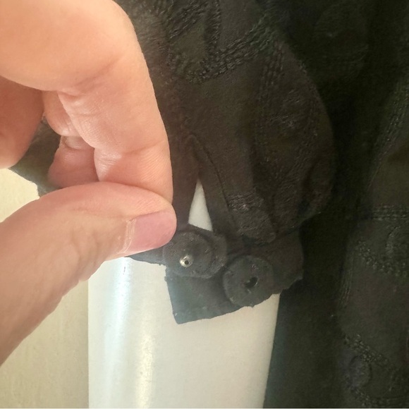 JUICY COUTURE Embroidered Shift Dress Black 100% Cotton A-Line Scoop Neck Size 6 - Picture 7 of 15